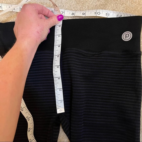 Nux Pure Barre Black Solid Ribbed High Compression Ankle Legging Large - Picture 8 of 8